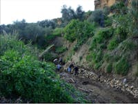 Lavori all'alveo del torrente al Giardino della Kolymbethra, Valle dei Templi (Agrigento).
