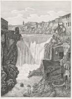 Luigi Rossini, Veduta della Gran Caduta dell’Aniene in Tivoli, 1825