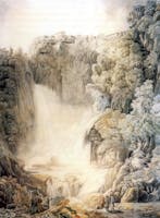 Jakob Philipp Hackert, Cascate di Tivoli col tempio della Sibilla, 1769 
