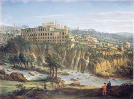 Gaspar van Wittel, Veduta di Tivoli con le cascatelle e la villa di Mecenate, 1691 